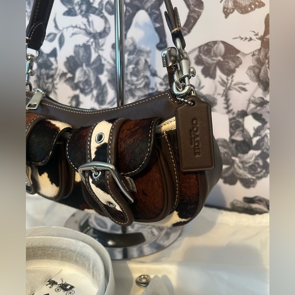 COACH ASHTON COW PRINT SHOULDER BAG NWT - Picture 5 of 10